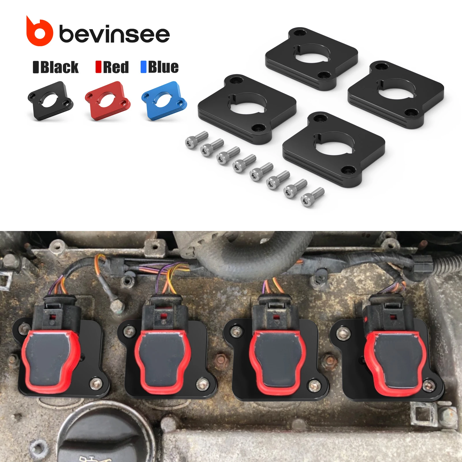 

For 1.8T to 2.0TFSI Coil Pack Adapter Plates, for VW Golf/for GTI/for Jetta MK4 for Passat for Beetle, for Audi A3 A4 A6 S3 TT