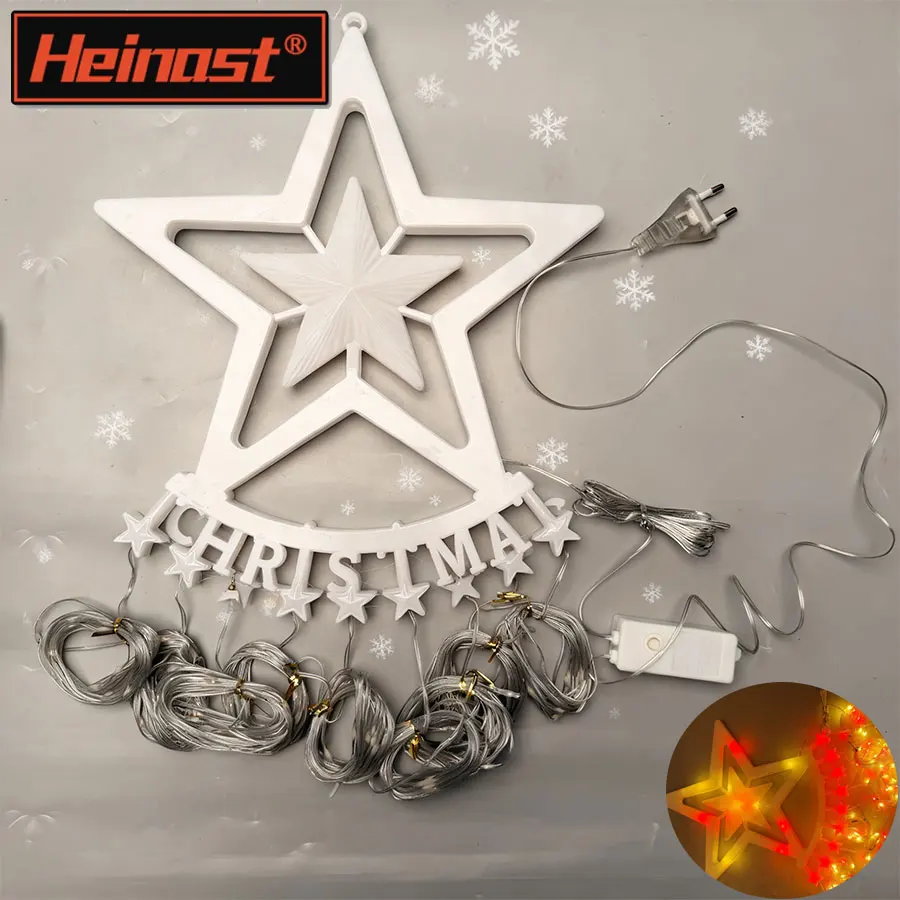 Christmas Pentagram Flashing String Light LED Hanging Starry Sky Light Outdoor Waterproof Home Party Decoration Atmosphere Light