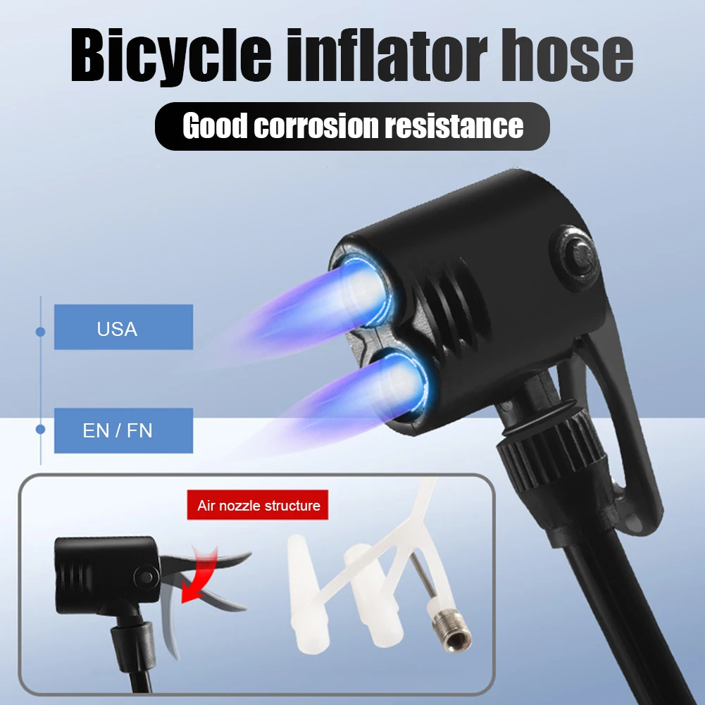 1-5Pcs Tire Inflation Hose 125cm Tire Inflator Air Pump Extension Tube Tire Air Inflator Connector For US UK French Nozzles