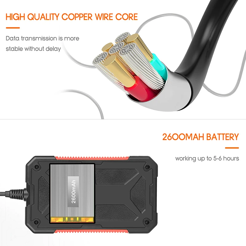 Industriële Endoscoop Camera 1080P Inspectie Borescope 4.3 Inch Display Waterdichte Slang Camera 5.5Mm Lens 6 Led Voor Auto Motor