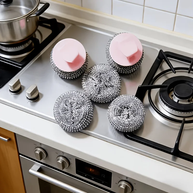 8Pcs Non‑Scratch Nano Cleaning Scrubber Set, Non‑Stick Pot Safe Kitchen Cleaning Balls Brushes, Detachable Reusable Scrub Sphere