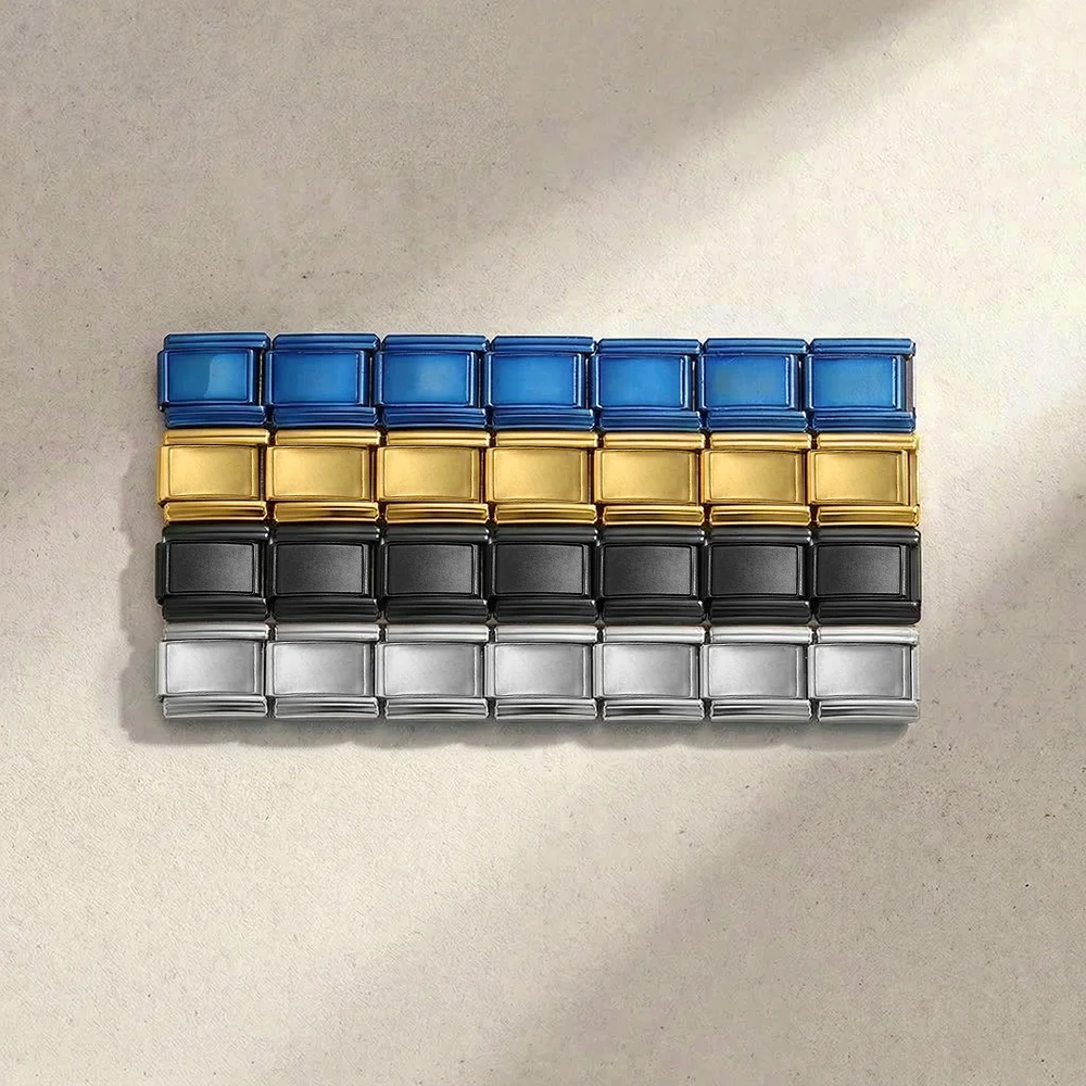 Modische Bunte Charm-Schmuckstücke, Italienische Edelstahl-Verbindungsstücke, Damen- und Herren-Armbänder, Zubehör für DIY-Festivalgeschenke – Detail 3