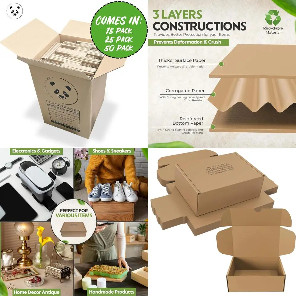 

Large Heavy-Duty Cardboard Shoe Boxes - 14.625x9.5x5.125 Inches | Ideal for Storage and Gift Packaging