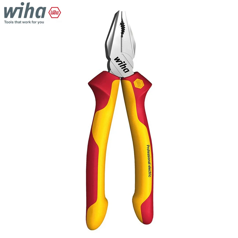 alicate combinado chapeado cromo cortadores isolados do fio 1000v vde 180 mm alemanha wiha26708 01