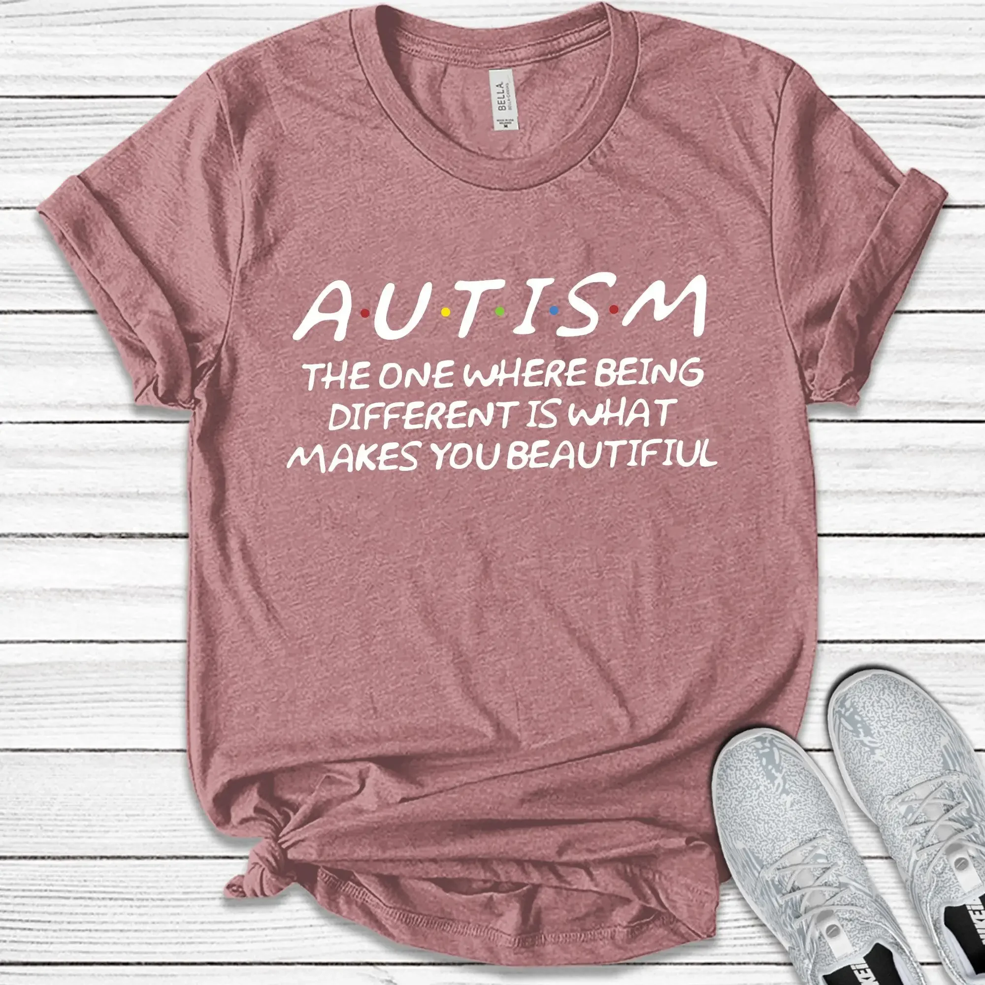 T-shirt sur le thème de l'autisme, Friends The One Where Being Different Is What Makes You Beautiful, Awareness EH 14012311