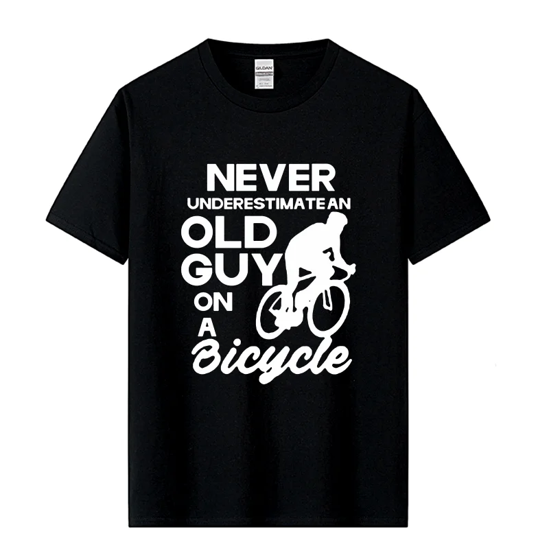 Never Underestimate Old Guy T Shirt Cycling Bike Cyclist Mens Gift Idea Cool Casual Pride T-shirt Men Colors Fashion