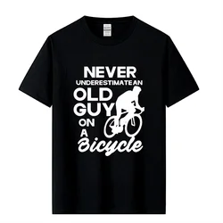 Nie Unterschätzen Alte Guy T Hemd Radfahren Bike Radfahrer Herren Geschenk Idee Kühlen Casual Stolz T-shirt Männer Farben Mode