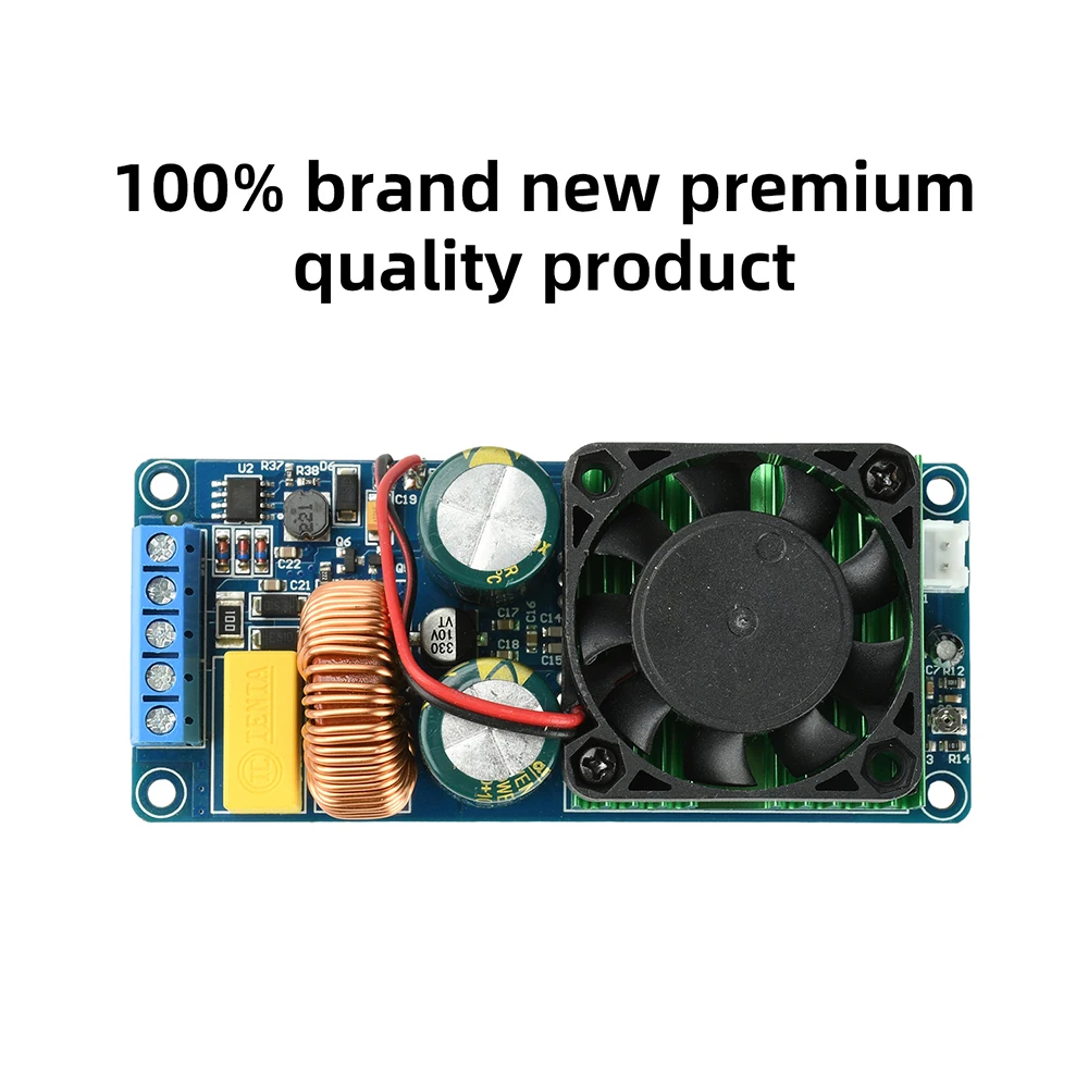 IRS2092S Power Amplifier Board 500W Mono Channel D HiFi Power Amp Board Cooling Fan for DIY Sound System Dual ± 70V Power Supply