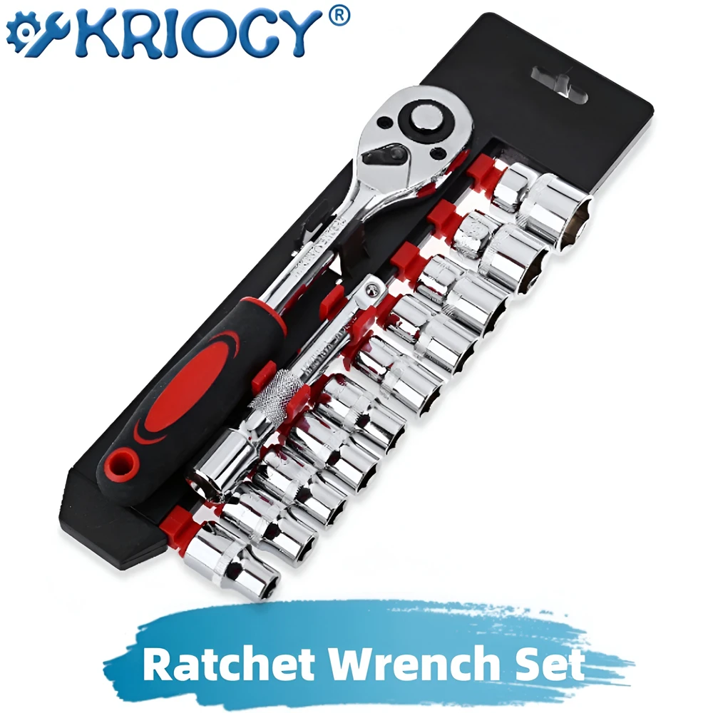 Garagem Repair Tool Kit Chave Soquete Grupo Metric Impacto Sockets Ratchet Spanner Kit Completo 12 Pcs Profissional
