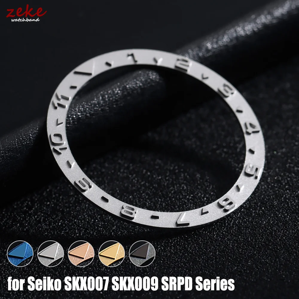 Anneau d'insertion de lunette en métal plat 38mmx31.5mm pour montres Seiko SKX007 SKX009 SRPD – Pièce de rechange pour boîtier de montre