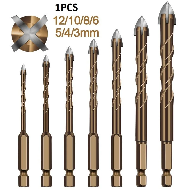 

Heavy Duty Cross Tile Drill Bit Set with Alloy Construction Dimensions 14 Inch Length with a Hex Shank of 312mm