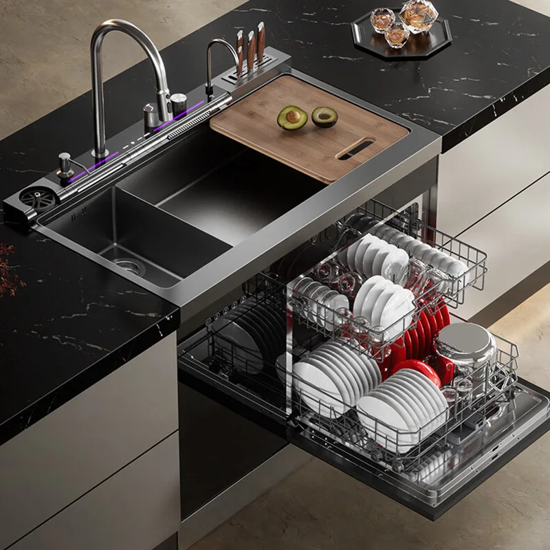 

Dishwasher 13 Sets Exclusive Supply 1000mm Ultrasonic Integrated Sink Dishwasher For Household Use Embedded Installation