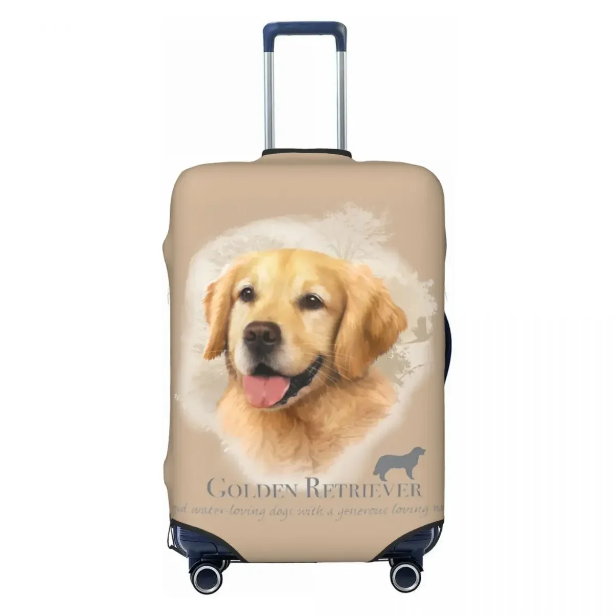 Custom Golden Retriever Luggage Cover Elastic Pet Animal Travel Suitcase Protective Covers Suit For 18-32 inch