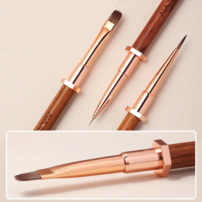 

1/6PCS Pen Body With Holder Nail Brush Gel Paint Nail Art Gel Tip Extension Construction Accessory Nail Art Brush