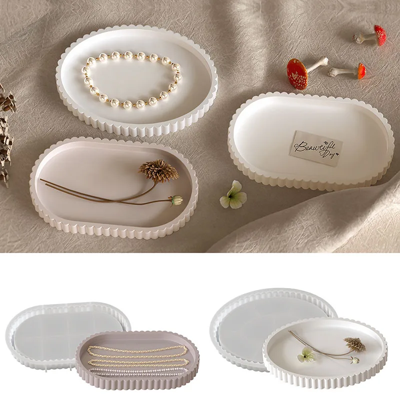 

2 стиля, форма для лотка из эпоксидной смолы, сделай сам, круглая полоса, овальная шестерня, кружевной лоток, силиконовая форма, украшения для дома, ремесла, изготовление художественных подарков