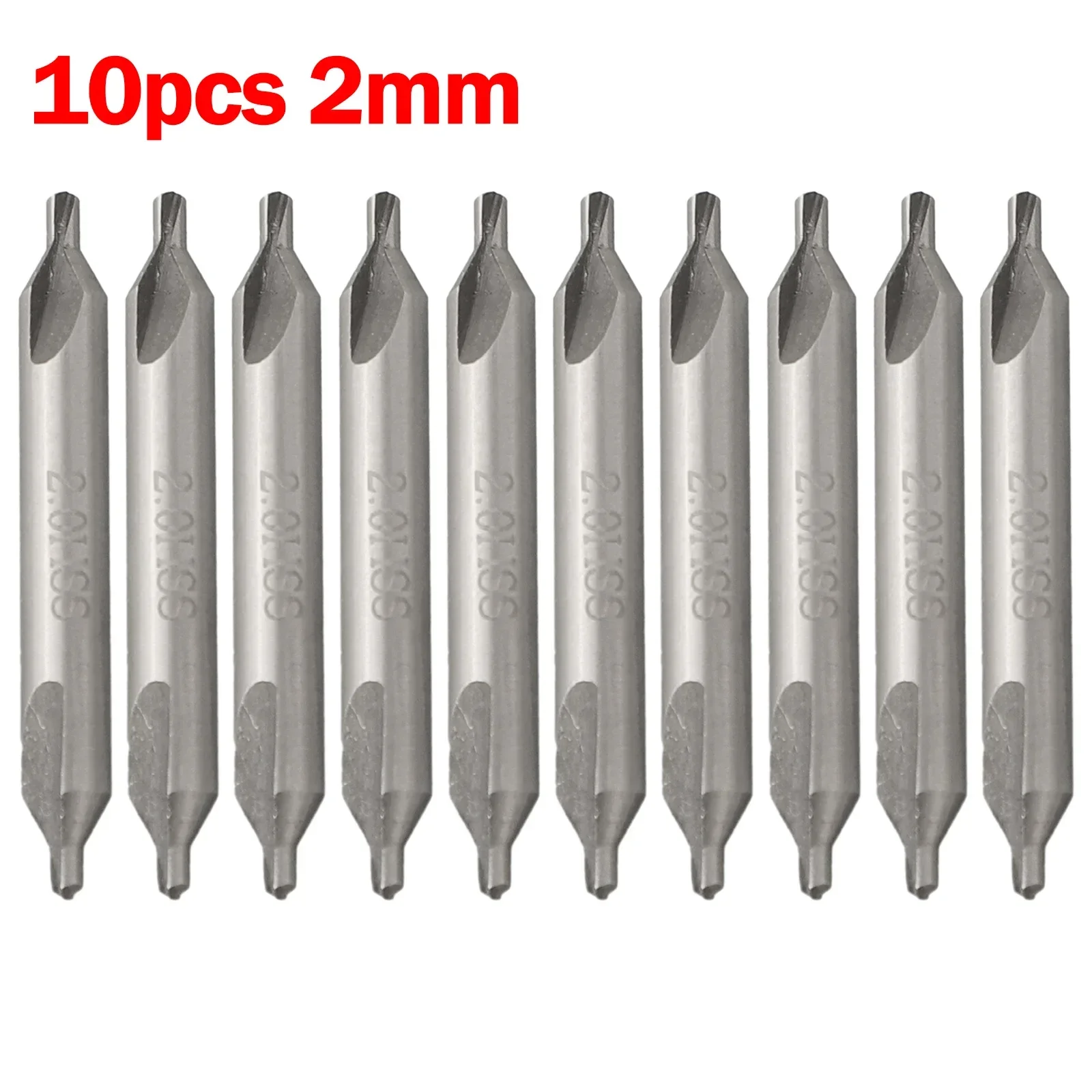 

10pcs/set Center Drill Bits Set 60 Degree High Speed Steel Countersinks 2mm Center Combined Drill Bits For Metalworking