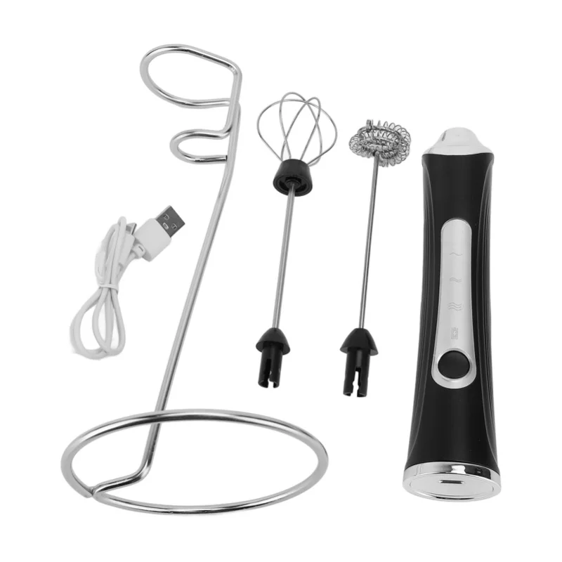 Handheld Milk Frother Rechargeable Foam Maker Drink Mixer Electric Whisk Beater With Stand For Coffee Hot Chocolate Matcha