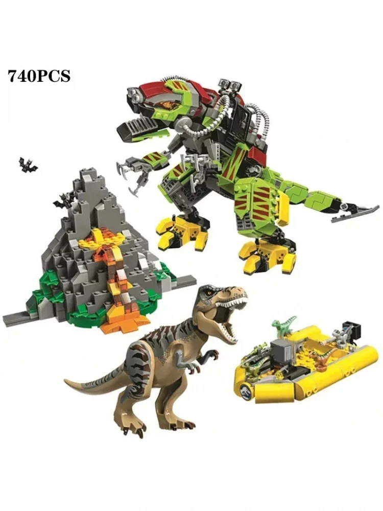 2026NOWOŚĆ Seria Świat Dinozaurów 75938 Tyrannosaurus Rex kontra Mecha Dinosaur Mały Velociraptor Wielkie Ucieczka Zabawka dla Dzieci Prezent — 2
