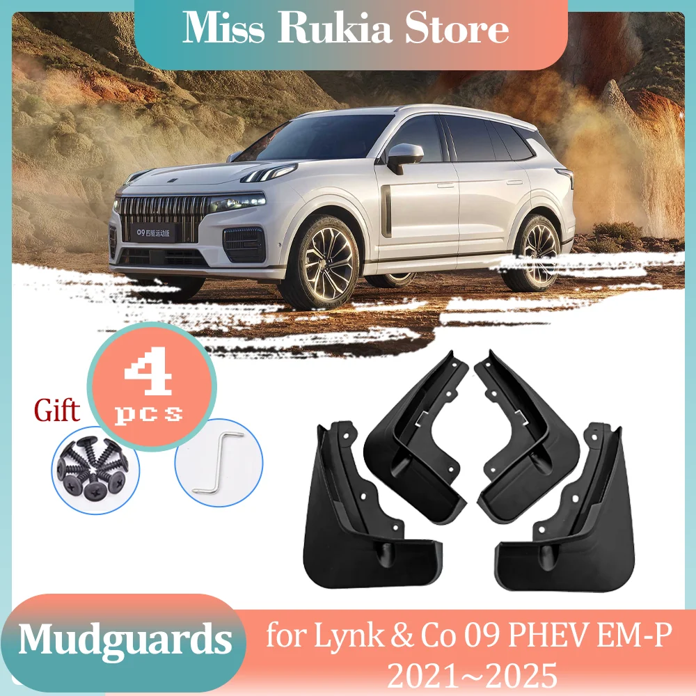 

4 шт. брызговики для Lynk & Co 09 PHEV EM-P 2021 ~ 2025 2022, брызговики, расширители крыльев, спойлер, защита колес, аксессуары