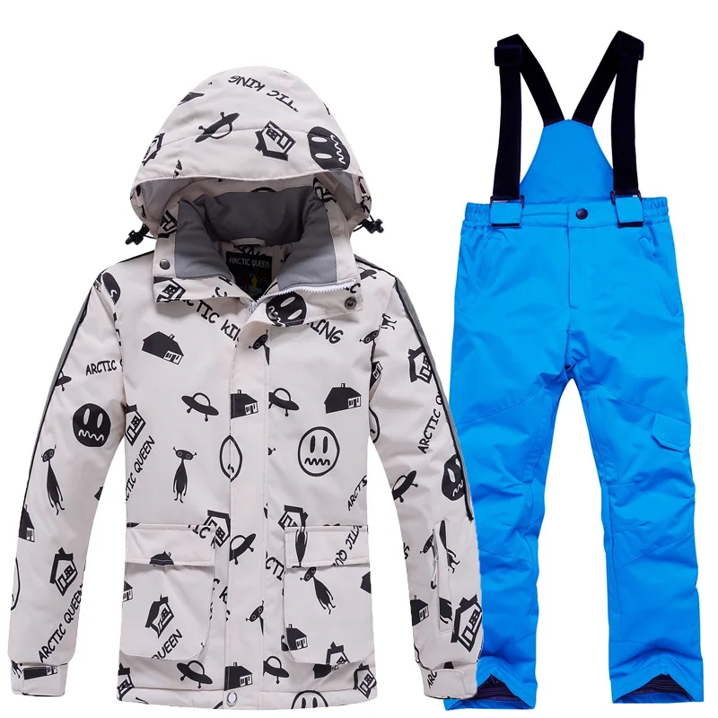 

-30℃ Boy girl skiing suit waterproof 5 6 7 8 9 10 11 12 13 14 15 year old children's snow clothing Warm snowboarding Coat pant