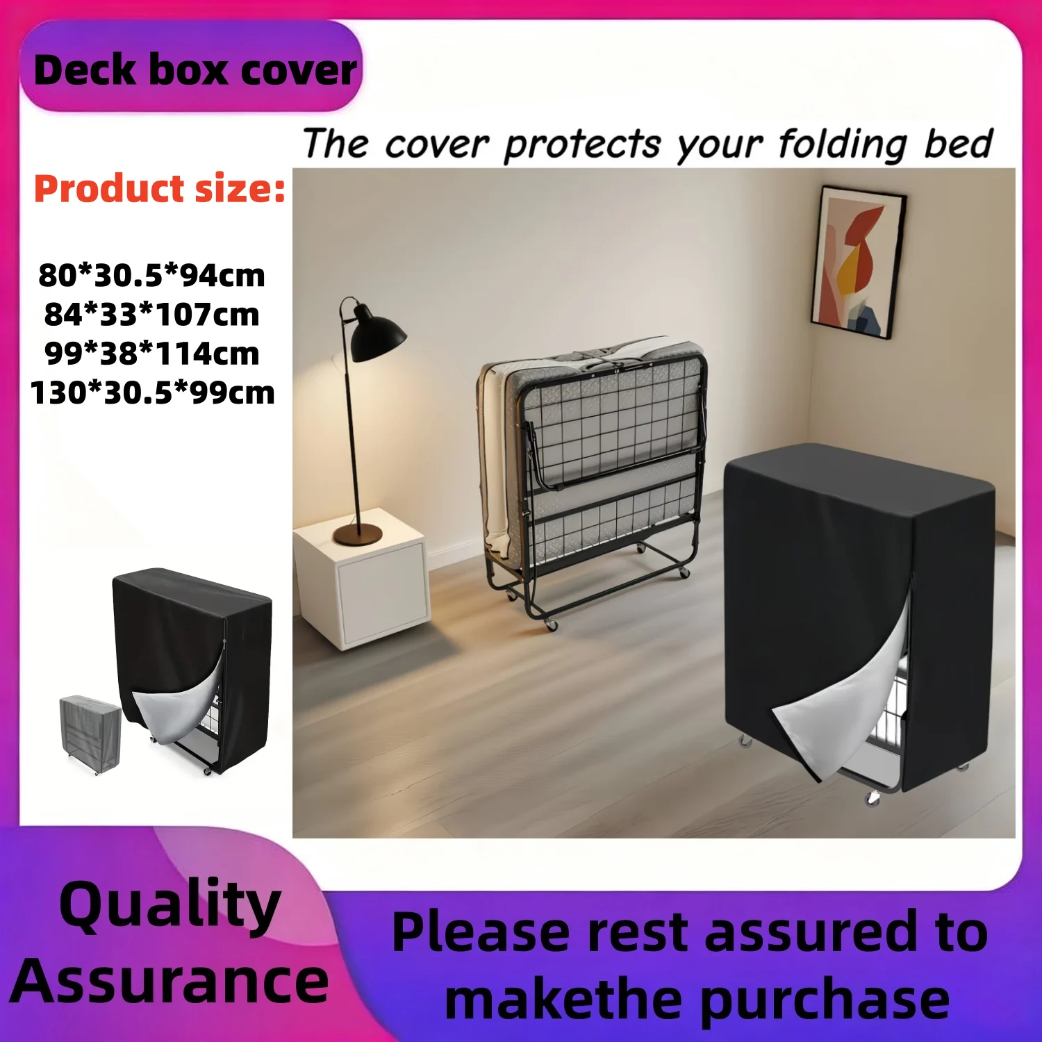 1pc Heavy-Duty Collapsible Bed Cover, Outdoor Patio Bed Cover, Durable, Tear-Resistant with Reinforced Edges