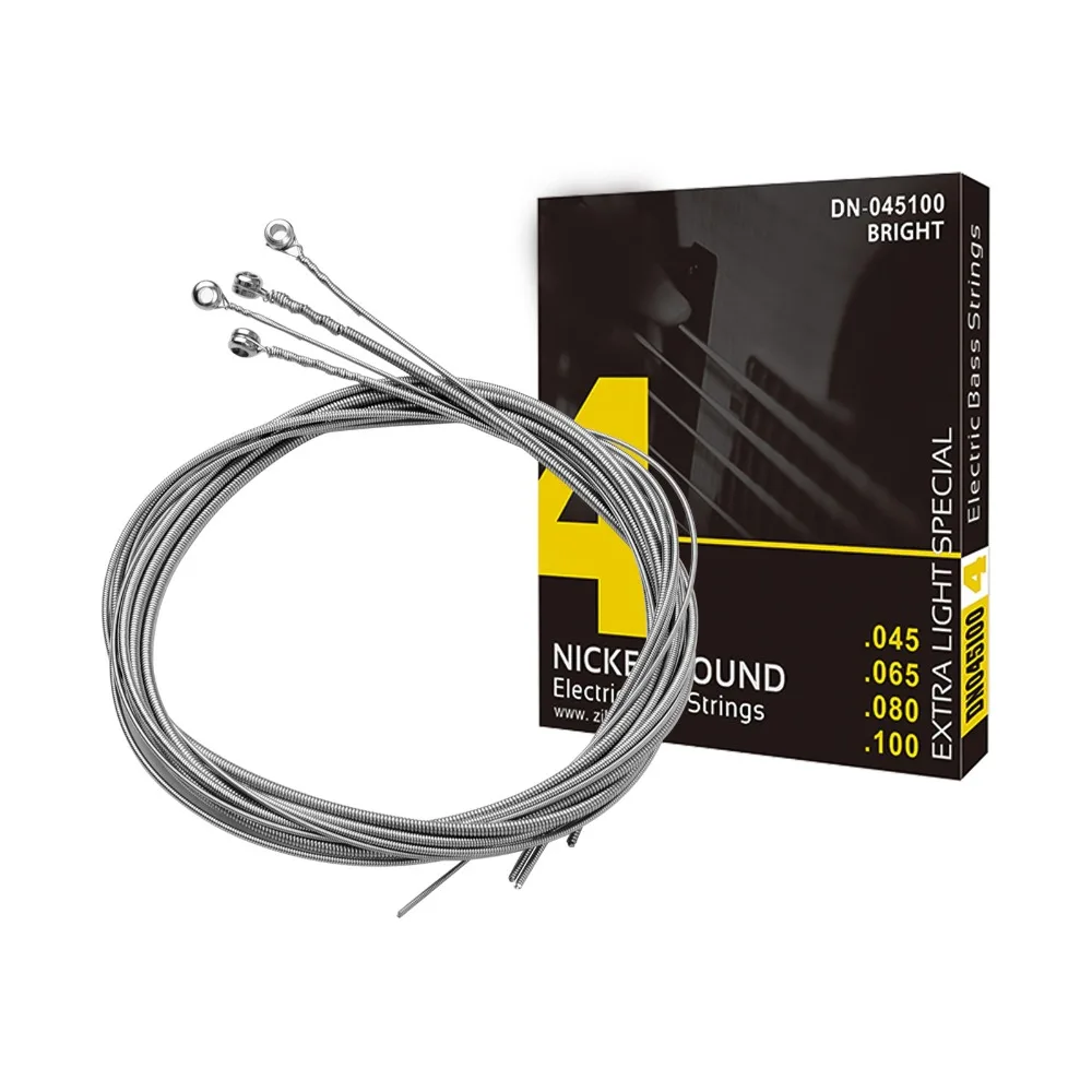 Durable Corrosion Resistant Electric Bass Strings Silver Metal Bass String Set .045-.100 Gauge Guitar Bass Strings Electric Bass