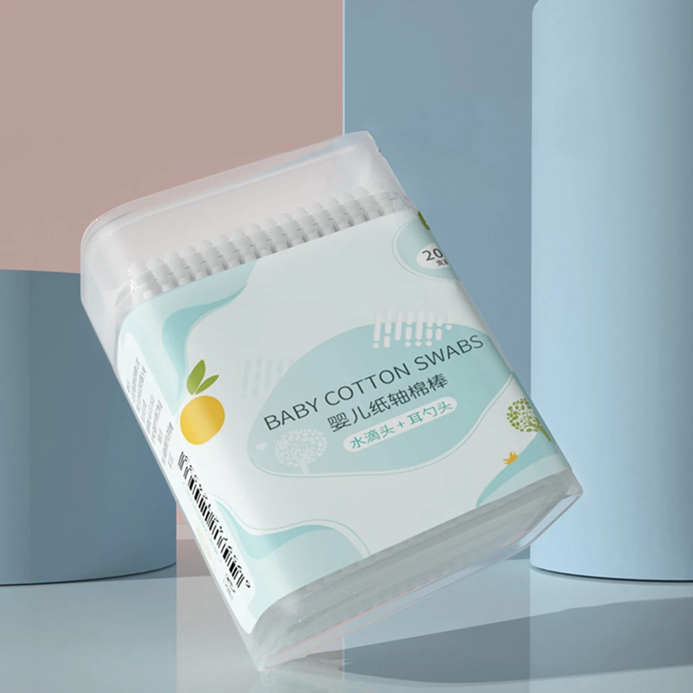 Baby Cotton Swabs 2 Boxes Shape Durable Gentle Skin Baby Ear Cleaning Disposable Daily Wide Application Safe