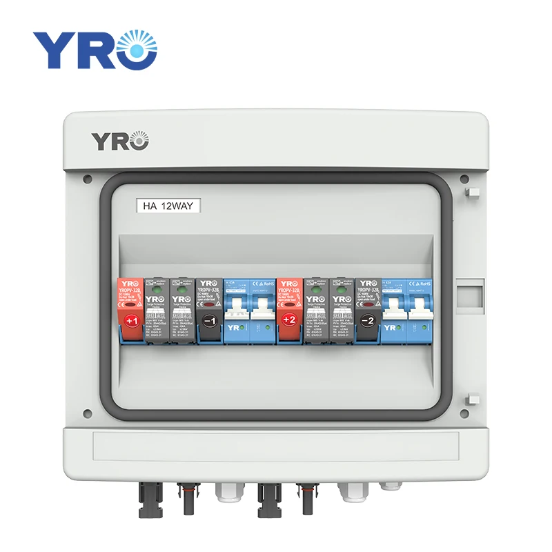 PV Combiner Box 2 String Solar DC 550V YRO IP65 Anschlussgehäuse 2in 2out mit DC-Sicherung MCB SPD