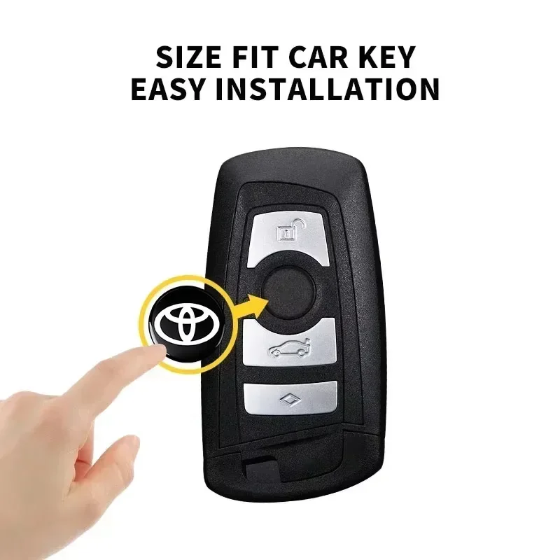14 مللي متر مفتاح السيارة شعار ملصقات التحكم التلقائي مفتاح شعار لتويوتا كورولا e150 e120 لاند كروزر 200 كامري 40 55 rav4 2020 مارك 2