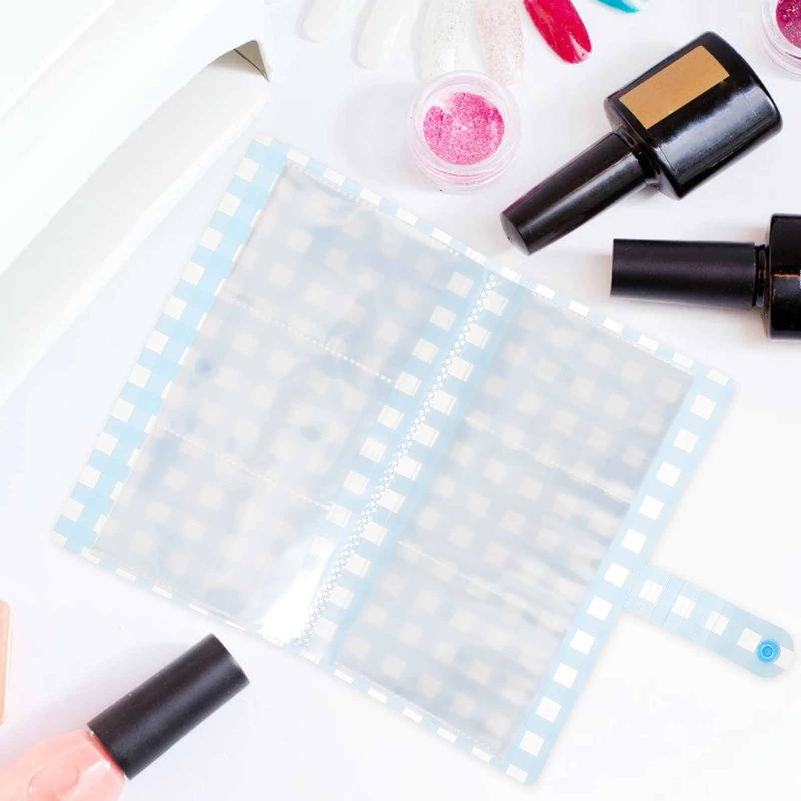 2Pcs Sticker Organizer Storage Book Blank Binder for Nail Art Collection Waterproof Tear Resistant Portable Design for Craft