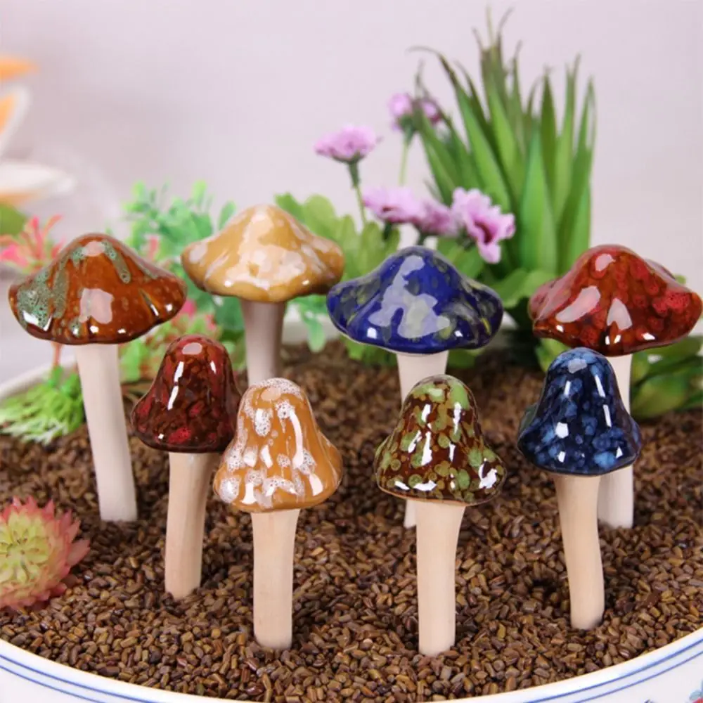 4Pcs Ceramics Garden Mushrooms Decorations Simulated Garden Supplies Mushroom Ornaments Garden Landscape Yard Ornaments