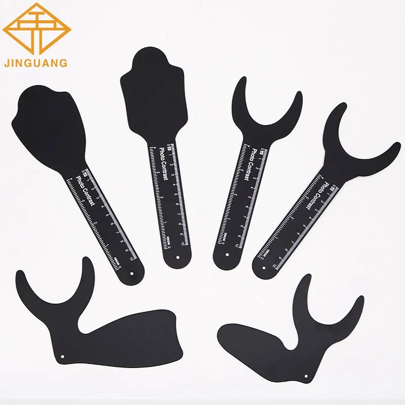 

6pcs/set Dental Orthodontic Black Background Board Autoclavable Photo Image Contrast Oral Cheek Plate with Scale Mark Tools