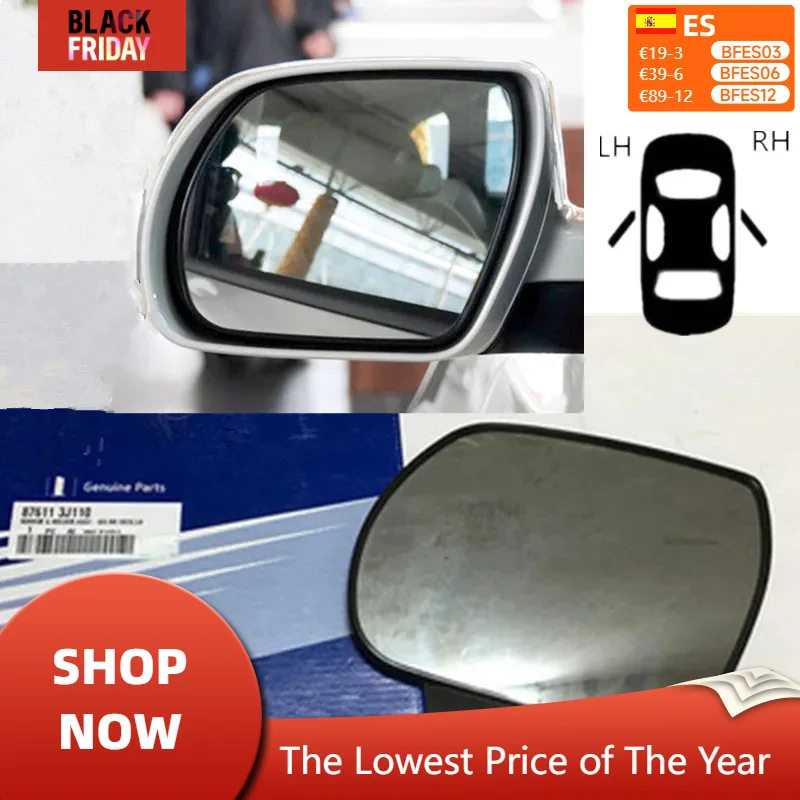 Side Rearview Mirror Glass Lens with Heated For Hyundai Santa Fe Santafe 2009-2013  Ix55 Veracruz 07-15