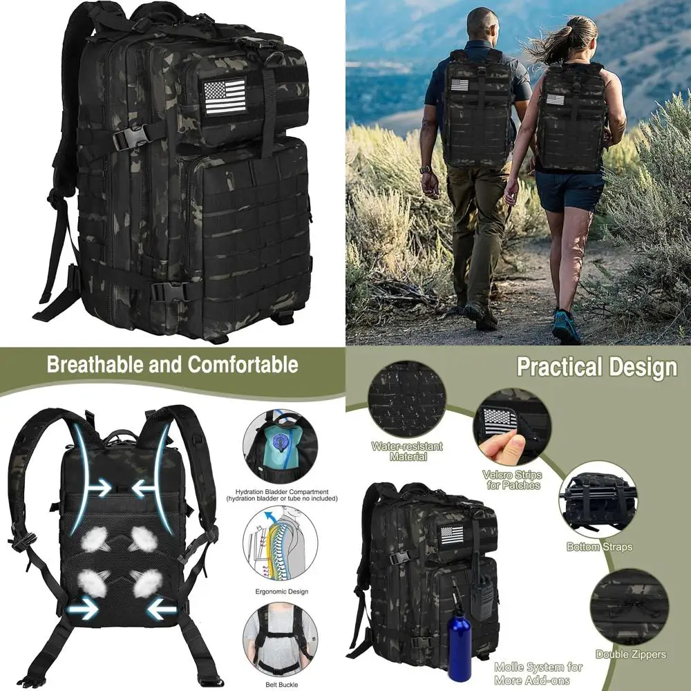 

45L Military-Grade Camouflage Backpack for Outdoor Survival, Tactical Gear, and Hiking