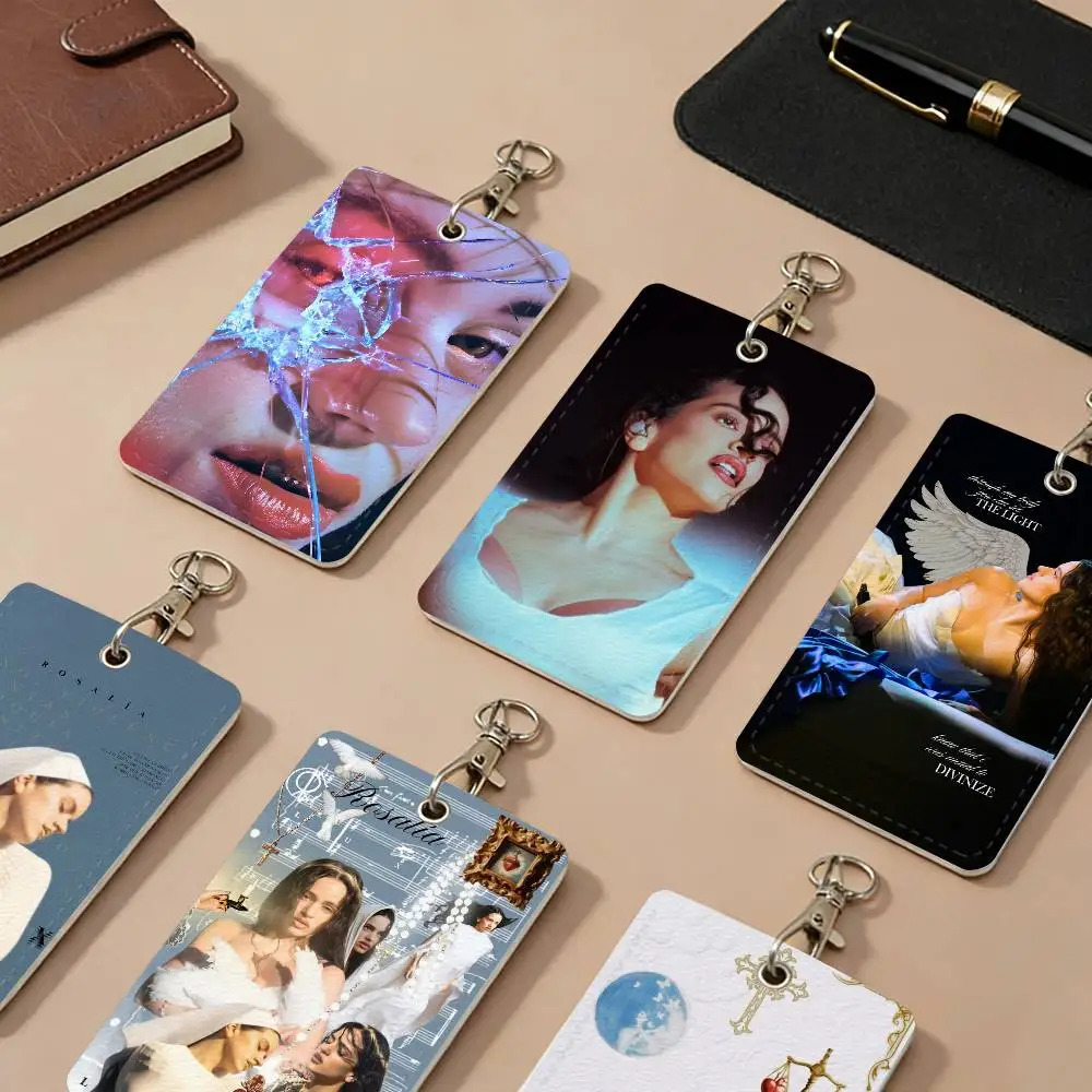 Rosalia Music Pop Singer PU Leather Card Holders Anti-lost Protective Cover Cases Cards