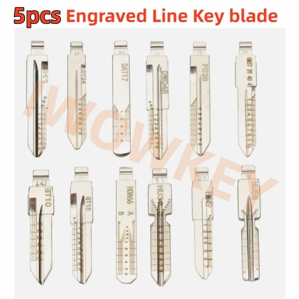 5PCS/LOT ENGRAVED KEY BLADE FOR LOCKSMITH CH1 CY24 DAT17 DW04R FO38 GM37 38 39 GT10 GT15 HON66 HU39 HU49 HU58