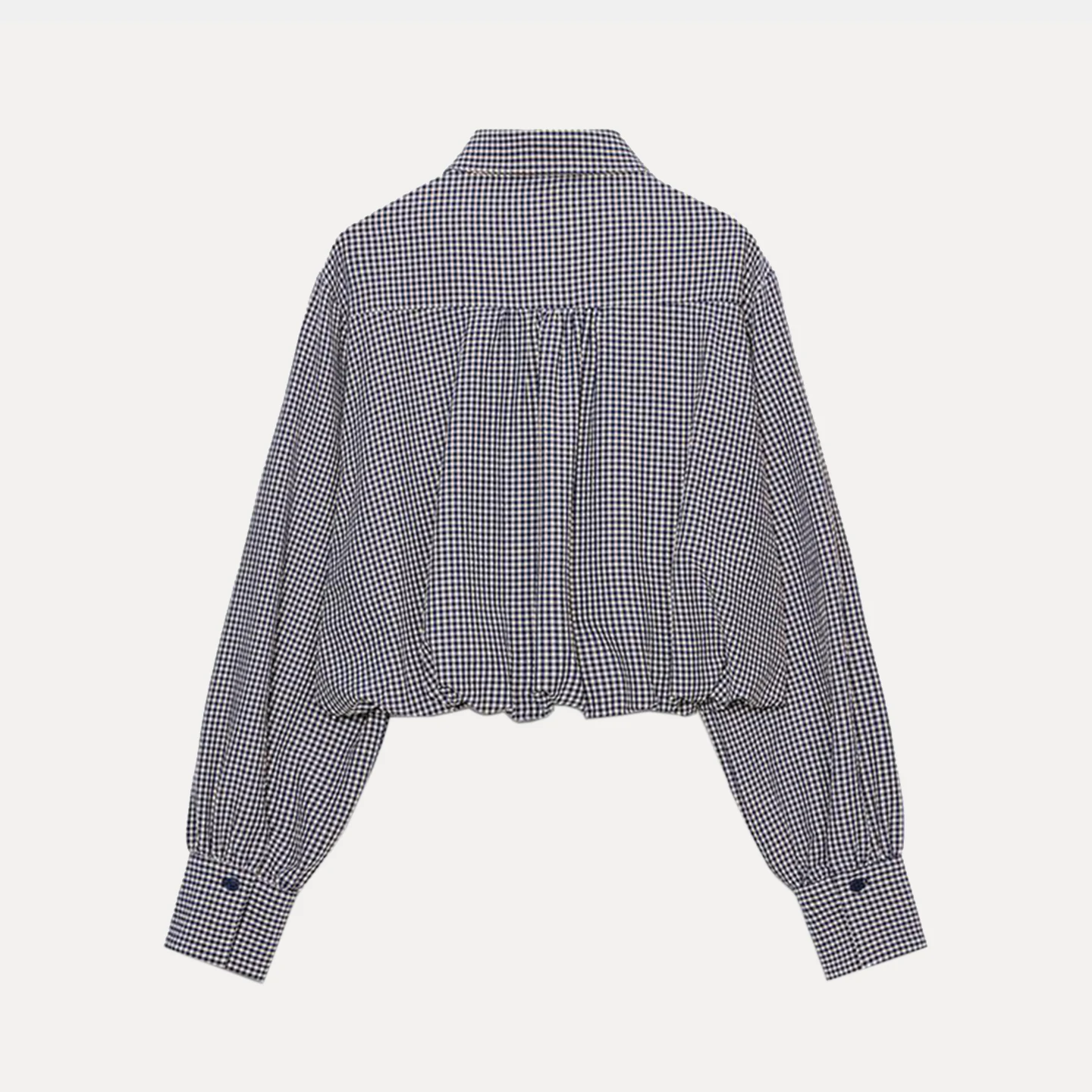 ファッショナブルなカジュアルな格子柄バルーンスリーブ、レディース、多用途、2025年秋、Zロングスリーブ、ロング丈オープンカーディガン