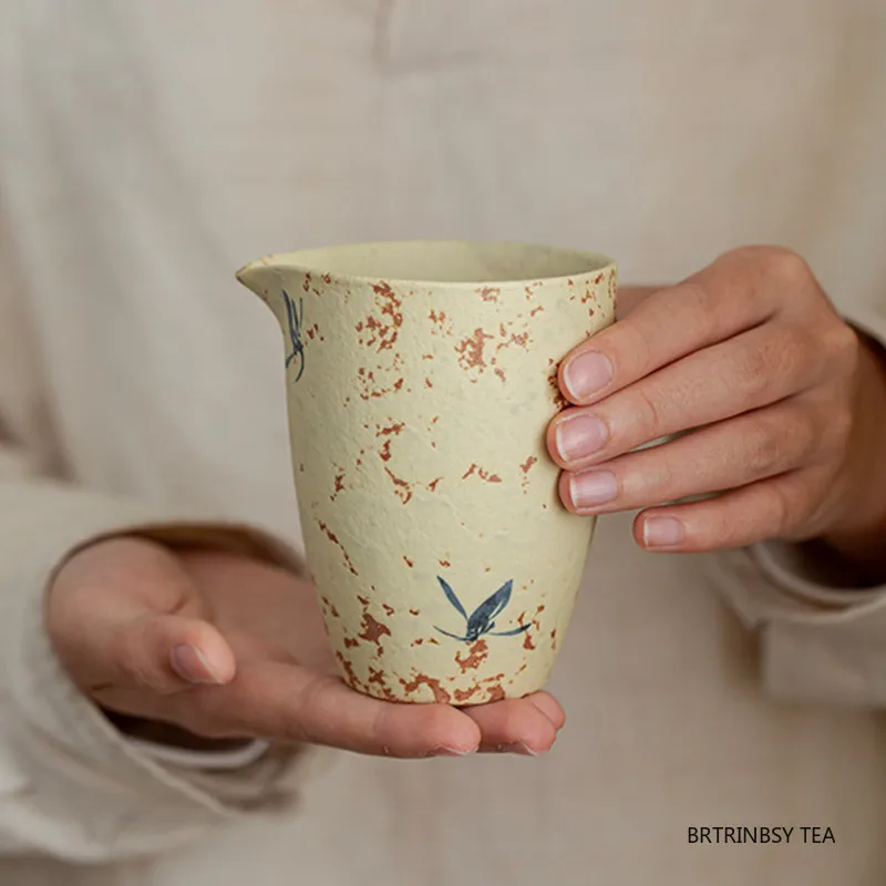 

180ml Chinese Tradition Ceramic Fair Cup Handmade Flowers Pattern Teacup Beauty Tea Infuser Household Tea Set Accessories