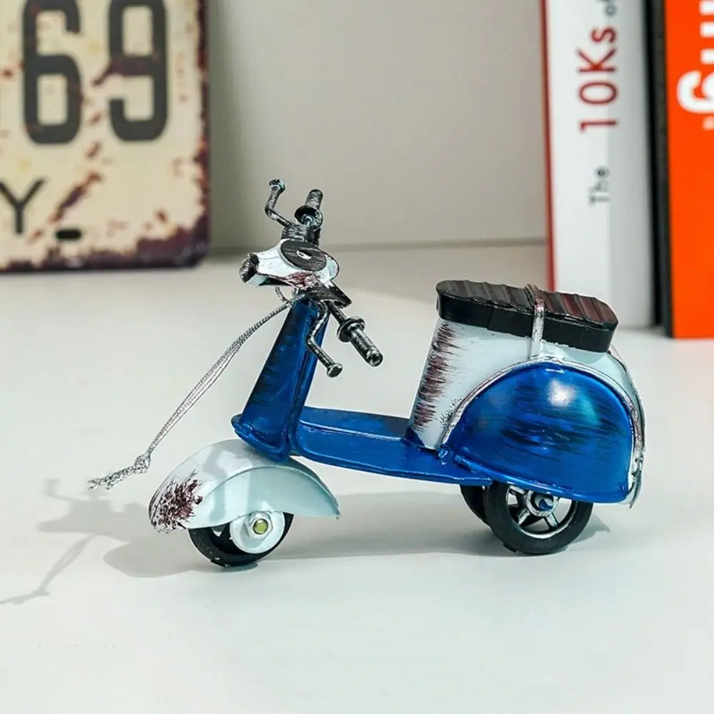 Mini Iron Motorcycle Model Simulation Home Decor Small Motorcycle Statue Ornament Retro Style Vehicle Motorcycle Model