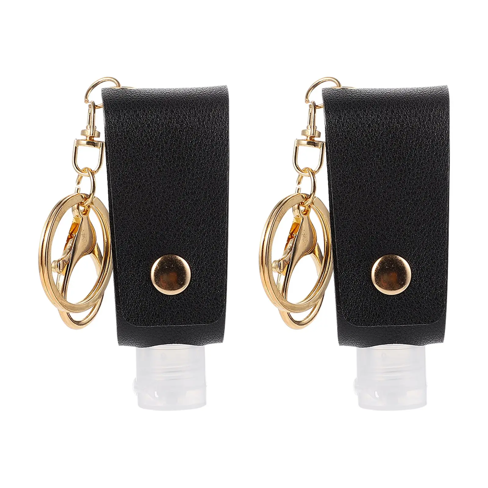 

2Pcs Portable Bottle Cover Hand Case Keychain Holder Travel Soap Lightweight Durable PU Plastic Storage