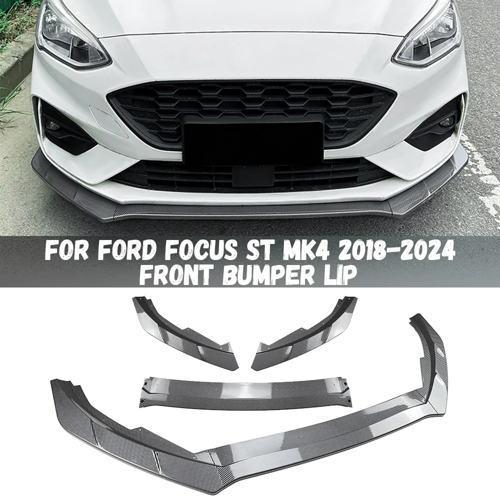 For Ford Focus ST ST-line MK4 MK4.5 C519 2018-2024 Front Bumper Lip Chin Diffuser Body Kit Spoiler Deflector Tuning Accessories