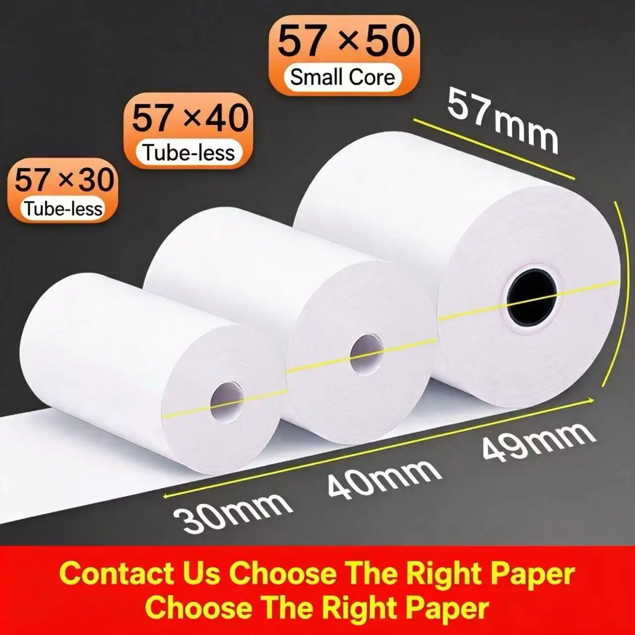 Tube-Less Longer Thermal Receipt Paper, Cash Register Bill Paper for Bluetooth Thermal Printers
