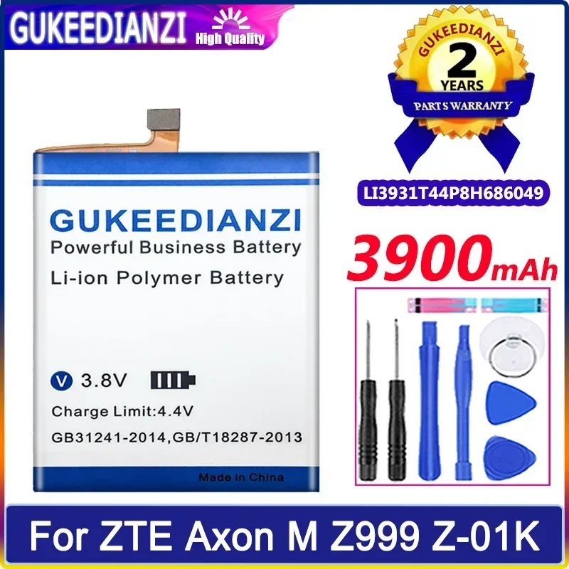 Batteria GUKEEDIANZI LI3931T44P8H 686049   3900mAh Per ZTE Axon M Z999 Z-01K Batteria