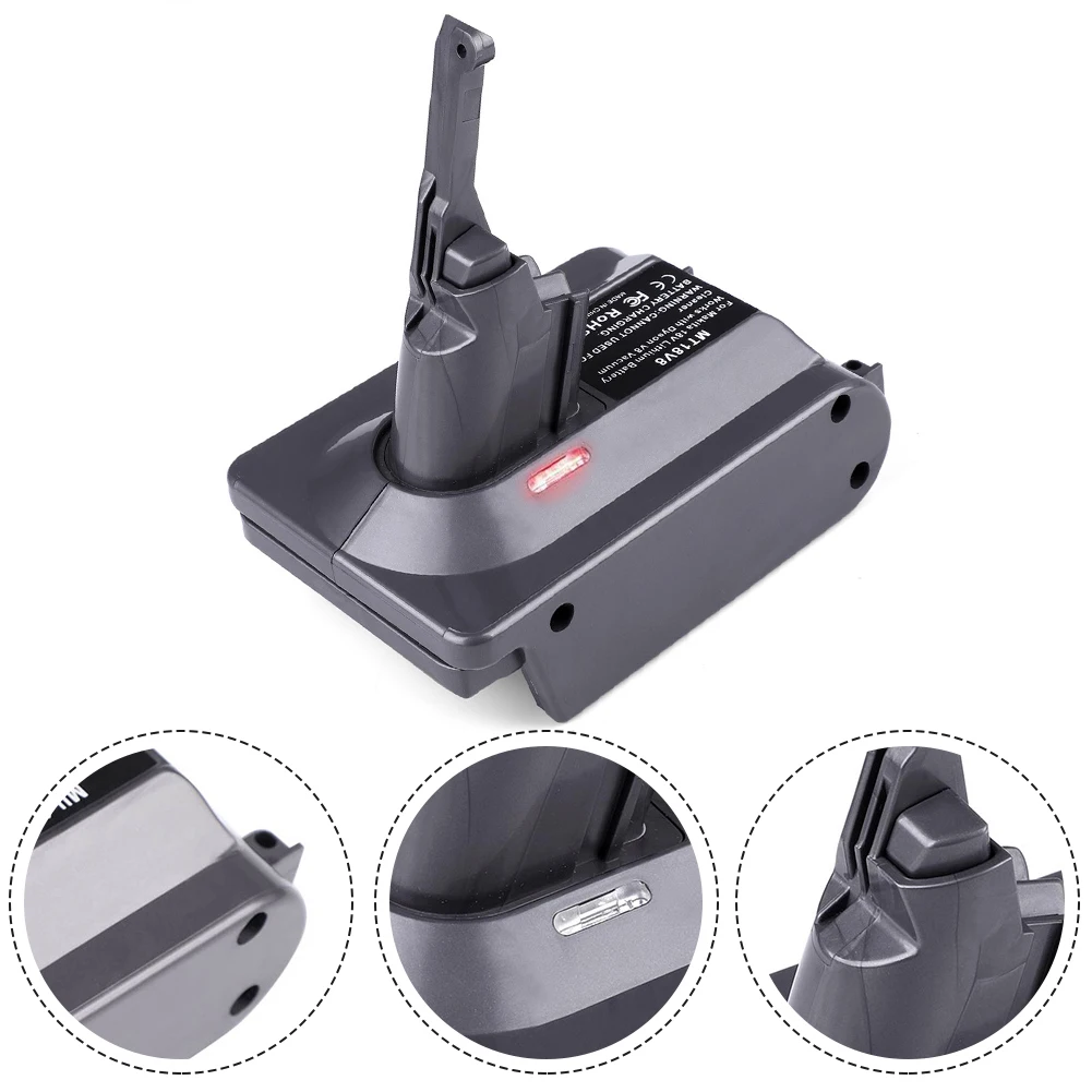For V6/V7/V8 Battery Converter Li-ion Battery Accessories Adapter Cleaner Safe 1pcs 21.6V 8000mAh  For V6/V7/V8