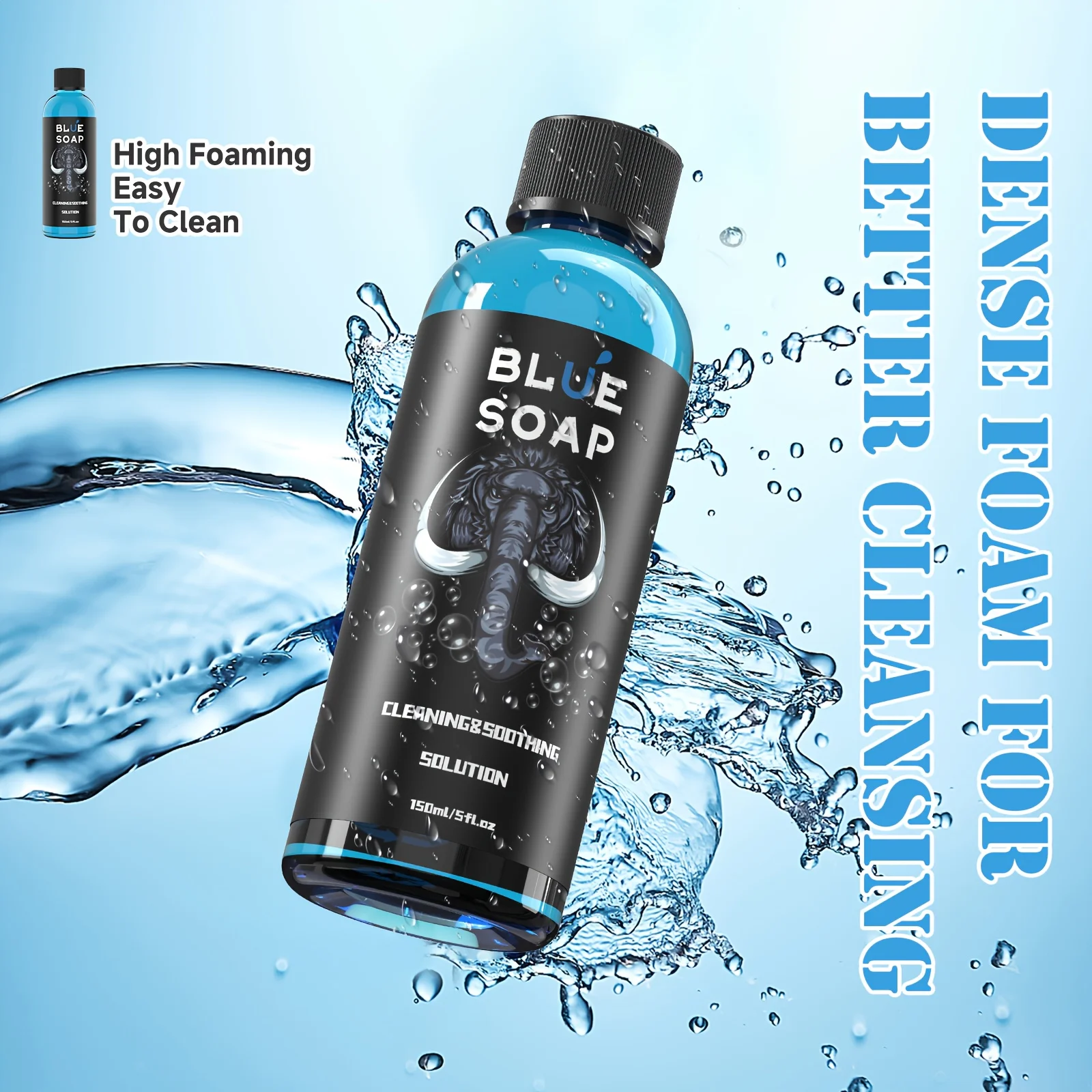 Tattoo Blue Soap 5oz with Foaming Pump - Professional Cleanser for Tattoo Aftercare & Studio
