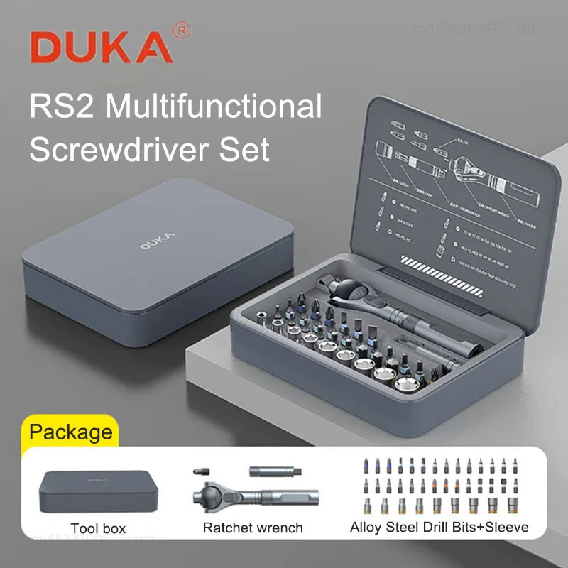 

Набор отверток с храповым механизмом DUKA Atuman RS2, 28 шт., многофункциональные магнитные биты S2, 180 шт. ° Отвертка с храповым механизмом