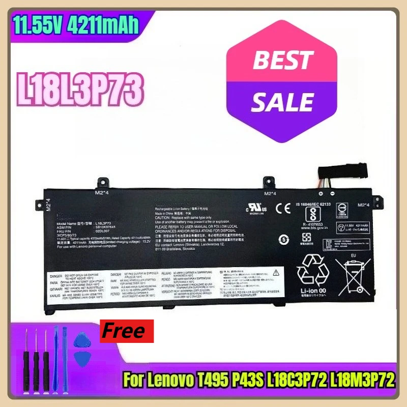 

Аккумулятор для ноутбука 11,55 В 4211 мАч для Lenovo T495 P43S L18C3P72 L18M3P72