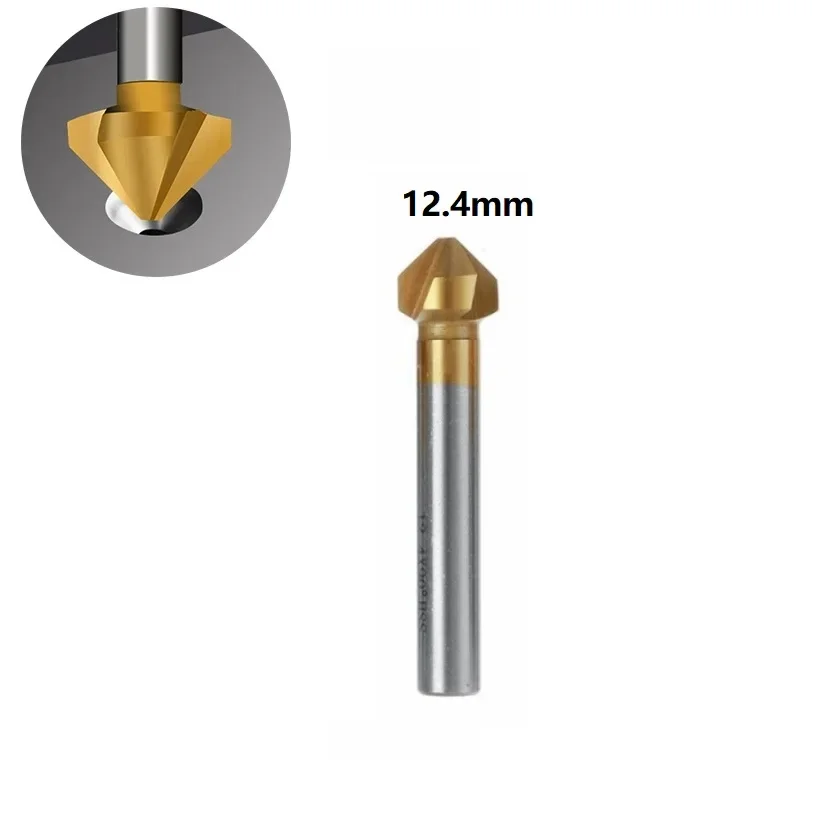 Herramientas de biselado taladro avellanado chapado HSS 1 Uds 3 flauta 6,3 8,3 10,4 12,4 16,5 20,5mm 61mm cortador de chaflán