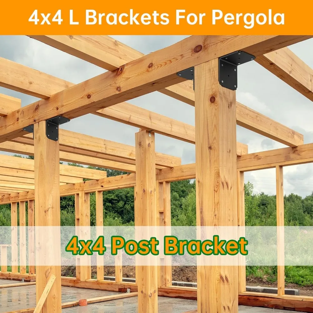 1PC Heavy Duty L Shaped Metal Corner Bracket, Multifunctional Support Stand for Patio Fence Structure Fixing