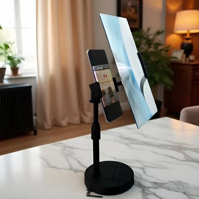 High definition 4x eye protection phone holder, Fresnel desktop magnifying glass, live streaming, chatting, binge watching, vers